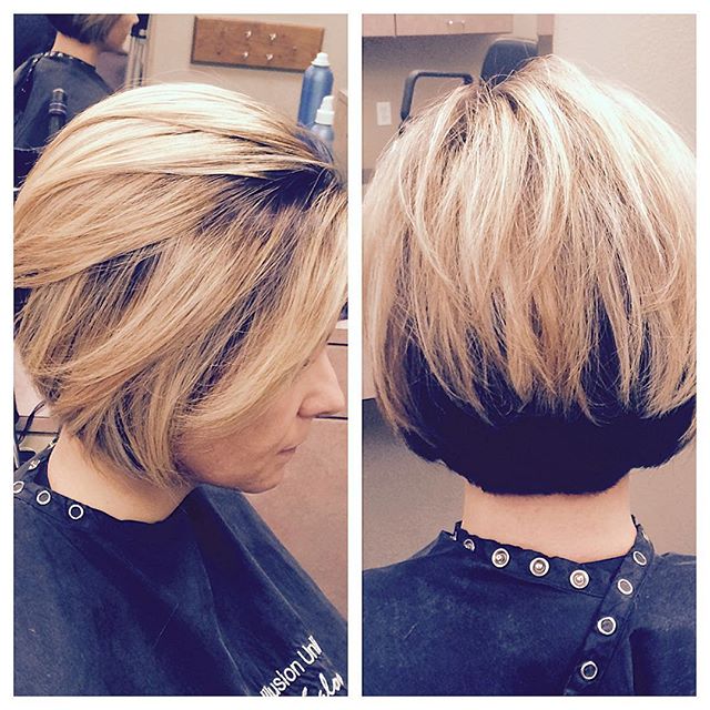 The melting of a bob hairstyle is stacked for women