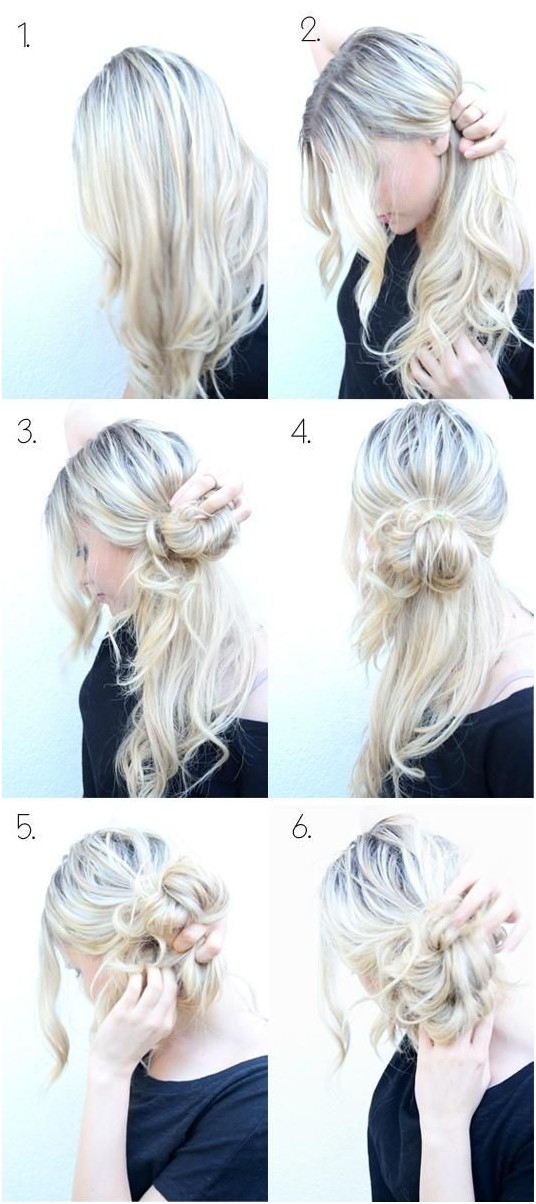 Messy Braid Bun Updos