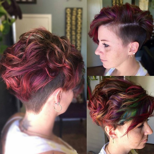 Balayage Undercut chaos with short hair