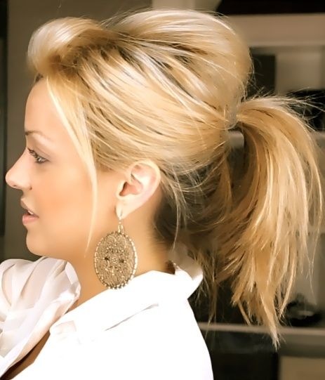 Cute horse tail messy for medium hair