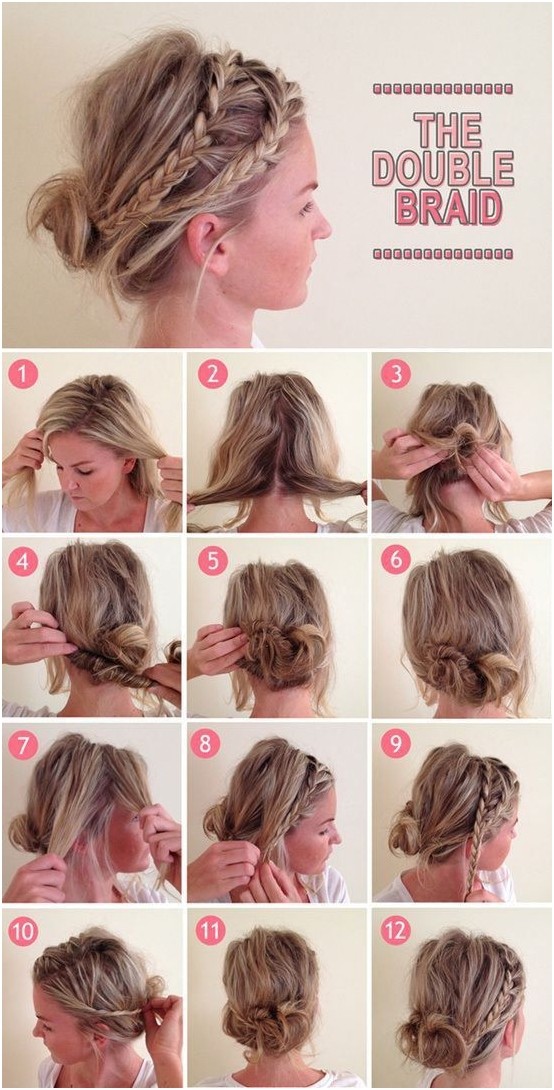 Low chaos cake with double braid: hairstyles educational programs