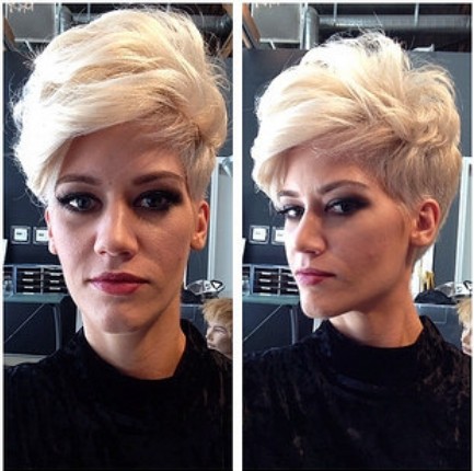 Short, messy hair cut to the shape of a long face