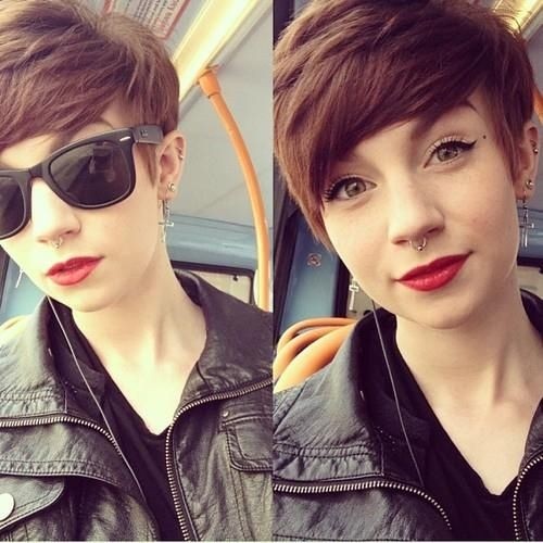 Modern Pixie hair cutting side explosions