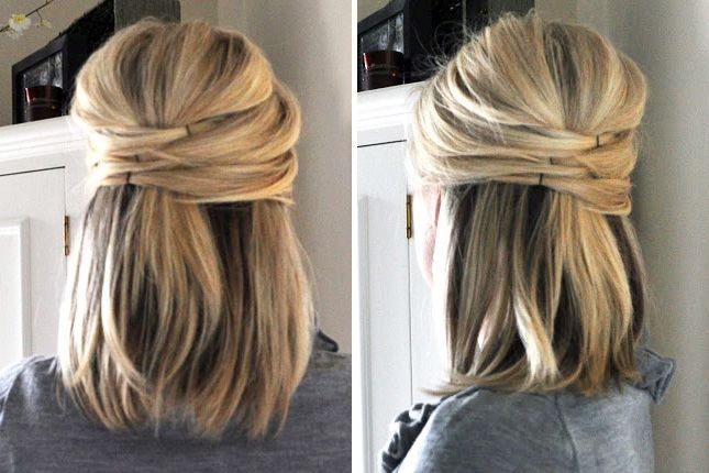 Women's office hairstyles: straight medium hair