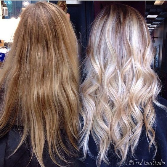 Ombre, hairstyles for long hair - ice blonde is the most prominent