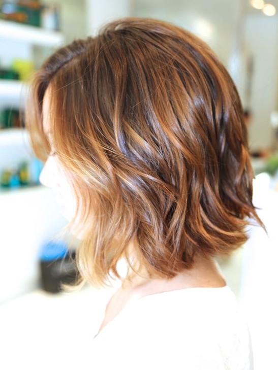 Ombre Bob Haircut: Wavy Hairstyles for Short Hair 2015