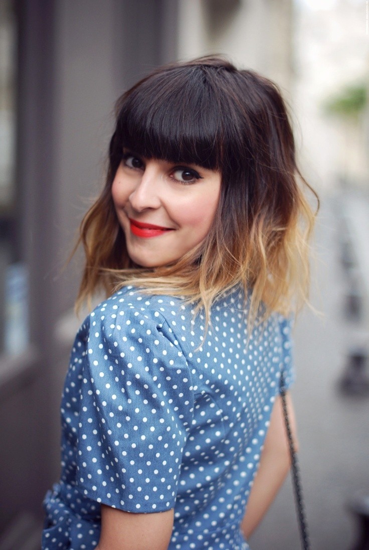 Ombre hairstyles for medium hair: sharp explosions