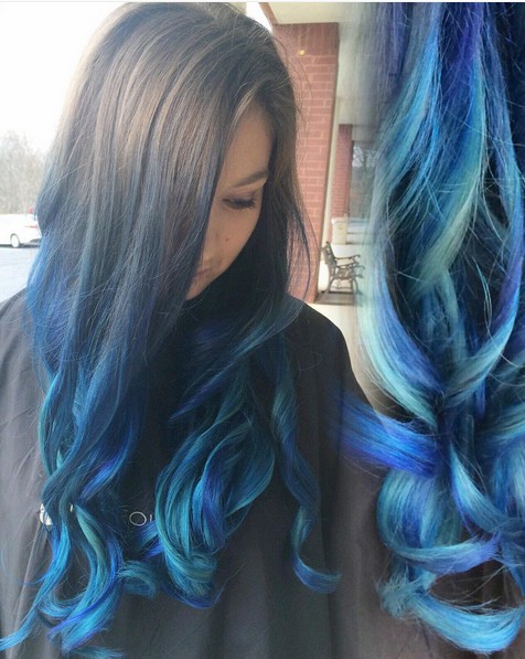 Long hair ombre haircuts with curly hair