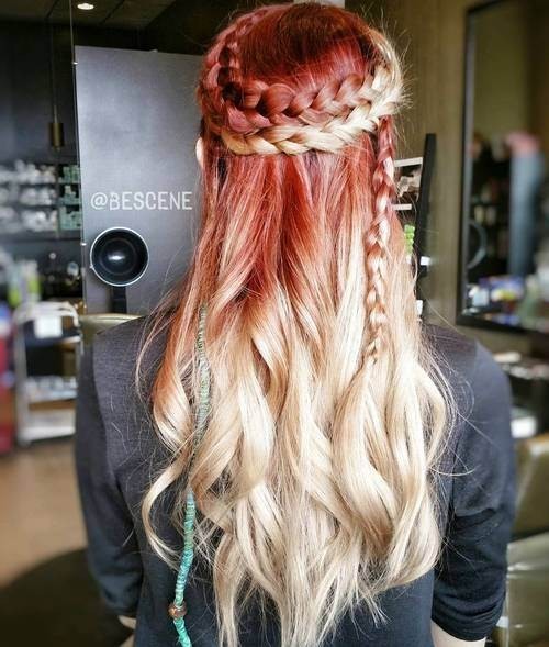 Long ombre hair with braids