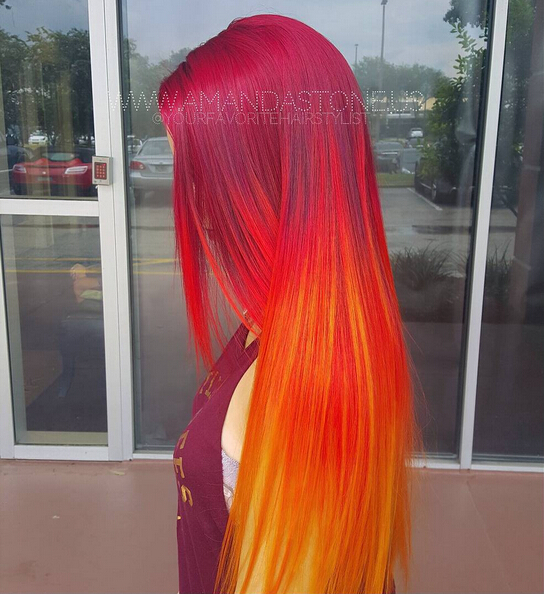 Orange Orange hairstyle - long hair straight
