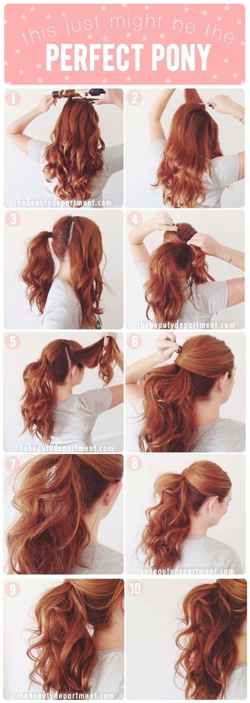 Perfect ponytail hairstyle for frizzy hair-step-by-step on a ponytail
