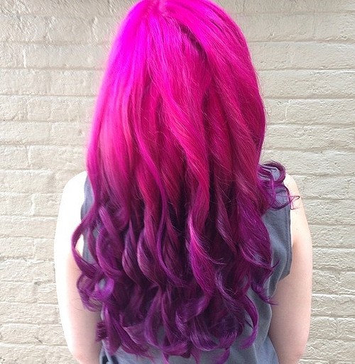 Pink and purple curls
