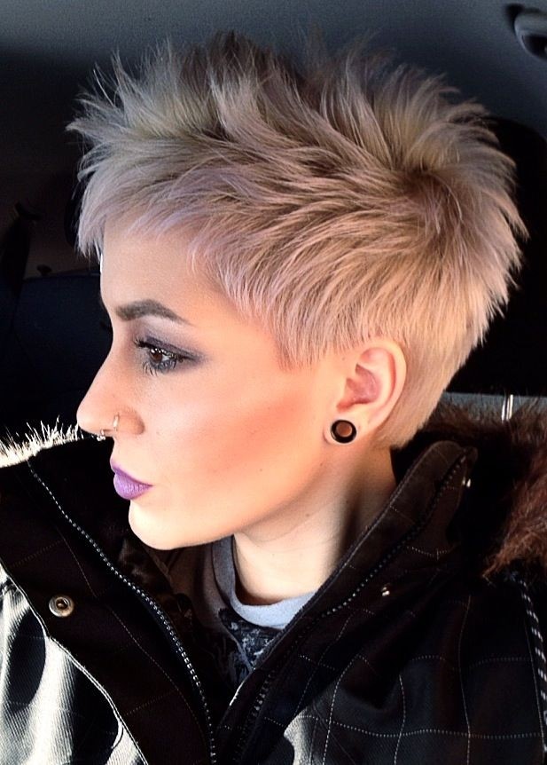 Platinum pieces of thick hair