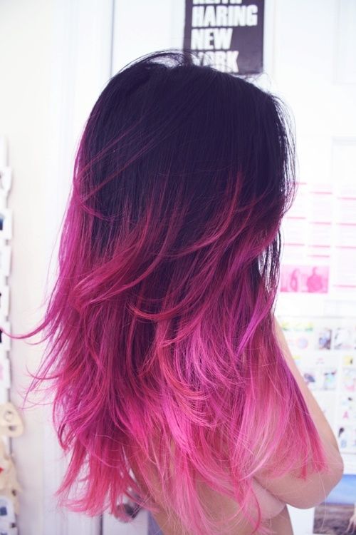 Plum, pink wine, ombre hairstyle