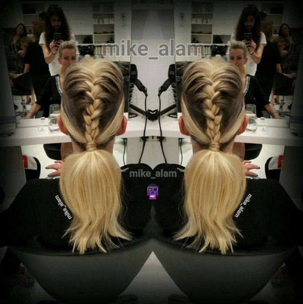 Horse -tail hairstyle with braid - hair hairstyle 2016 ideas
