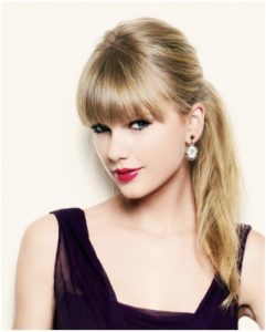 Ponytail Hairstyles with Blunt Bangs: Taylor Swift Hair Styles