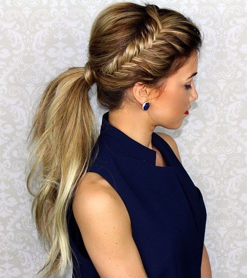 Ponytail with side braid