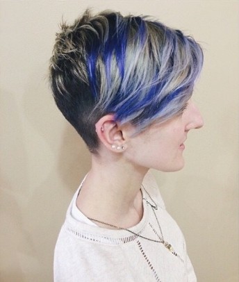 Beautiful blue color for short hair - elegant short hairstyles 2015