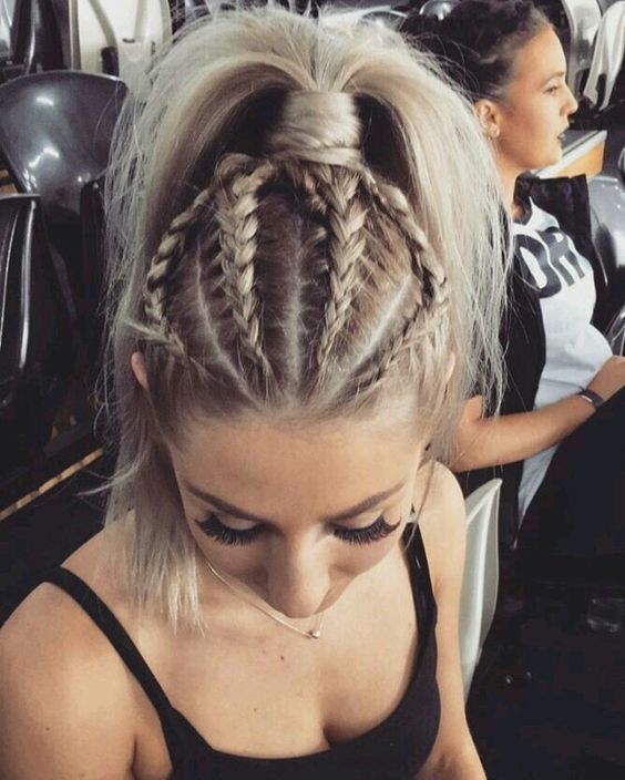 Beautiful hairstyles tail braid for medium length hair