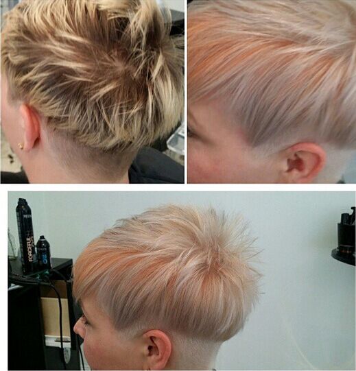 Pretty Hair Color with Pixie Cut