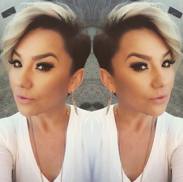 A very short haircut with soft hair