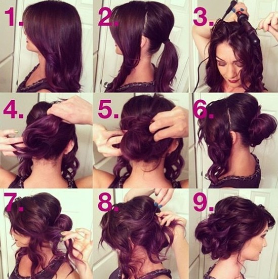 Have hairstyles for long -haired parties: messy update lessons