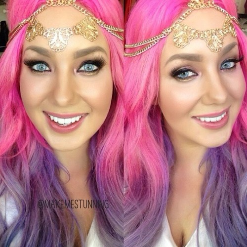 Purple is the most prominent in pink hair