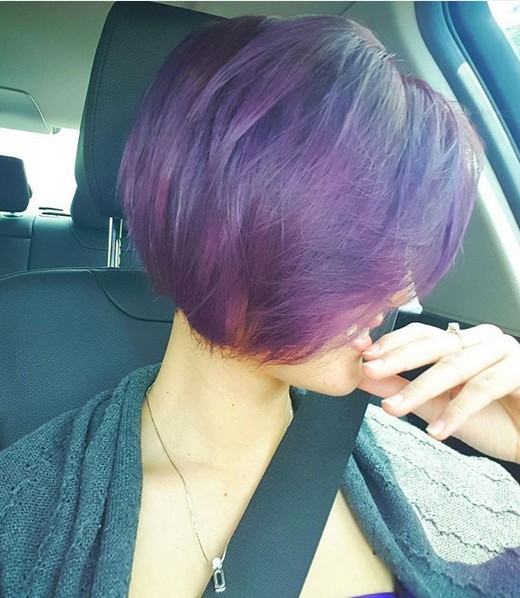 Purple hair style ombre for short hair - elegant short hairstyle ideas