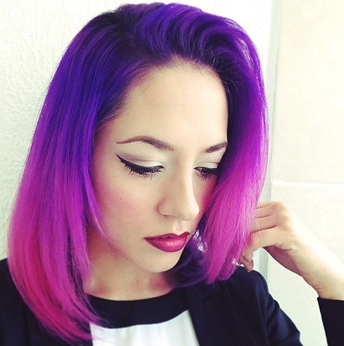 Purple and pink bob