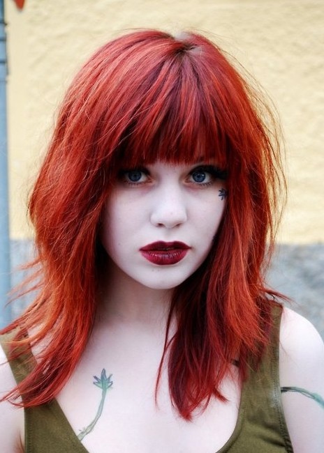 Red hairstyles for medium length hair