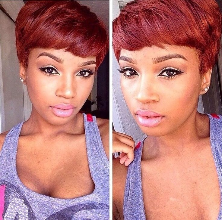 Red haircuts: Short hair for American girls of African descent