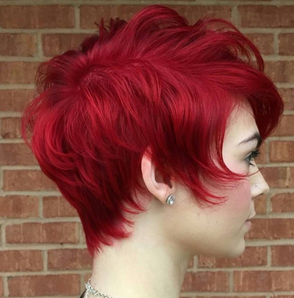 Red short haircut - hairstyle 2016