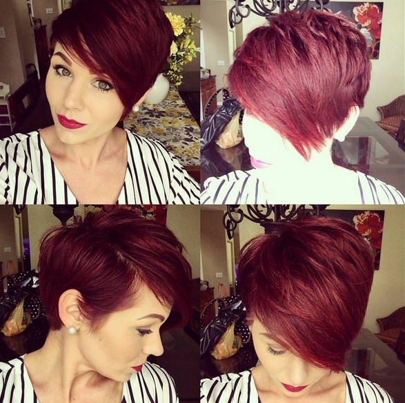 Short red hairstyle with the bangs side - Great color - Short, thick haircuts for the summer