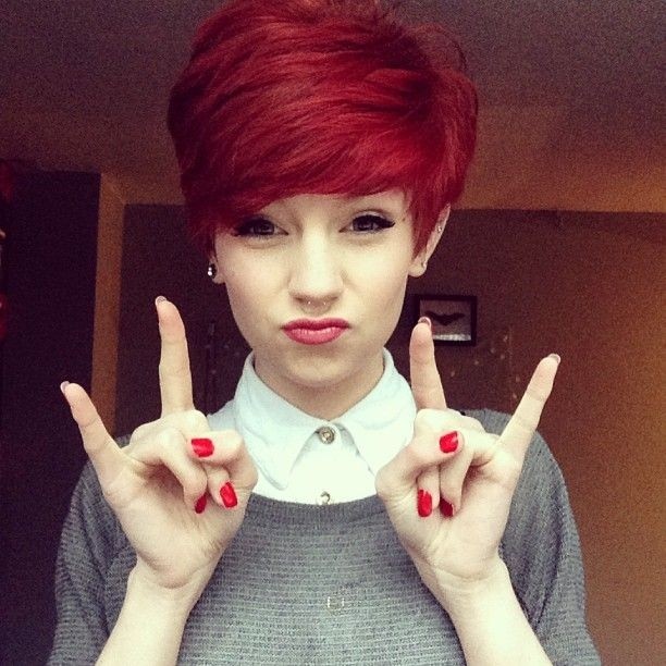 A short red pixel shave for girls