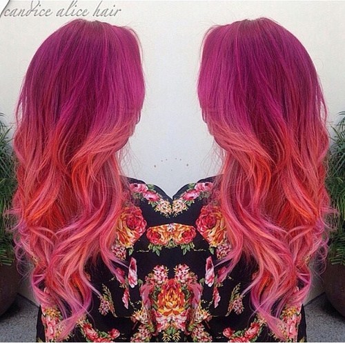 Red and pink curls