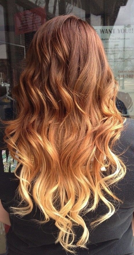 Red to ombre hair blond for long hair