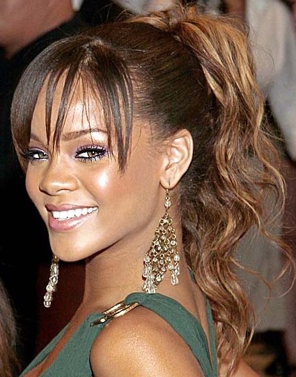 Rihanna hairstyles ponytail Rihanna hairstyles for long hair