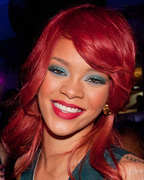 Rihanna Red Long Hairstyles 2012 Rihanna Red Long Hairstyles 2012