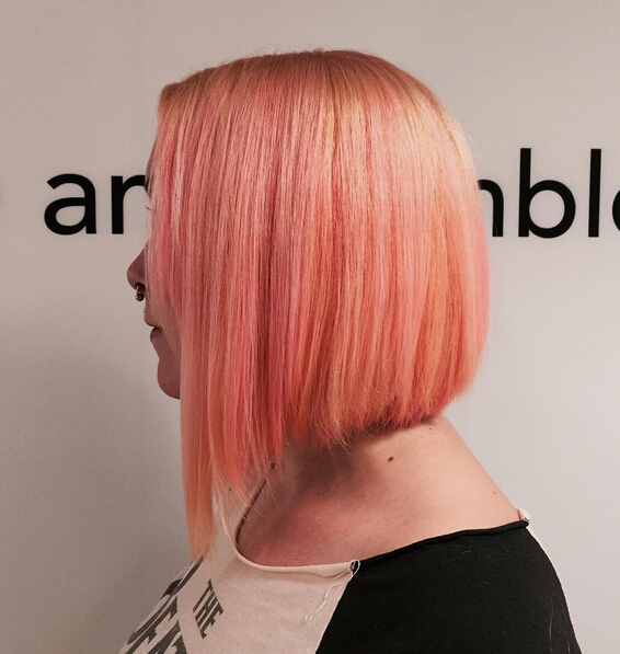 Rose gold on straight hair hair
