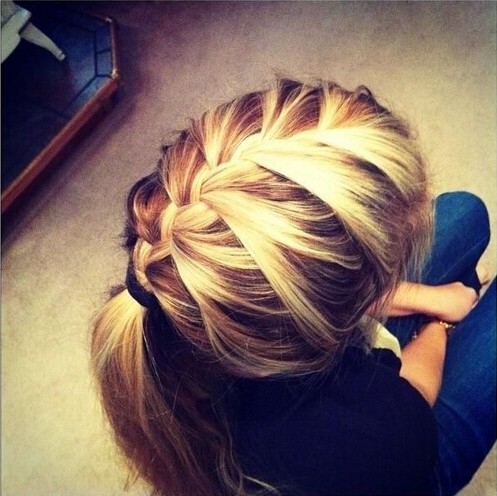 School hairstyle for long straight hair