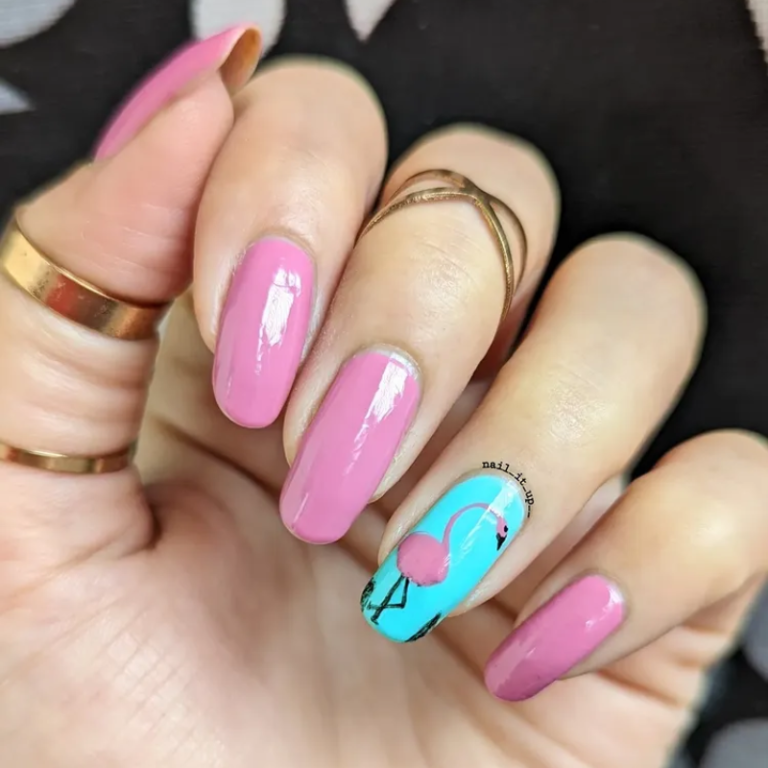 30 Cute Flamingo Nails For 2024