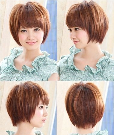 Asian short hairstyle for girls: round face