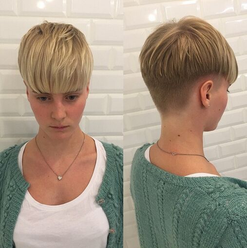 Short Haircut with Blunt Bangs
