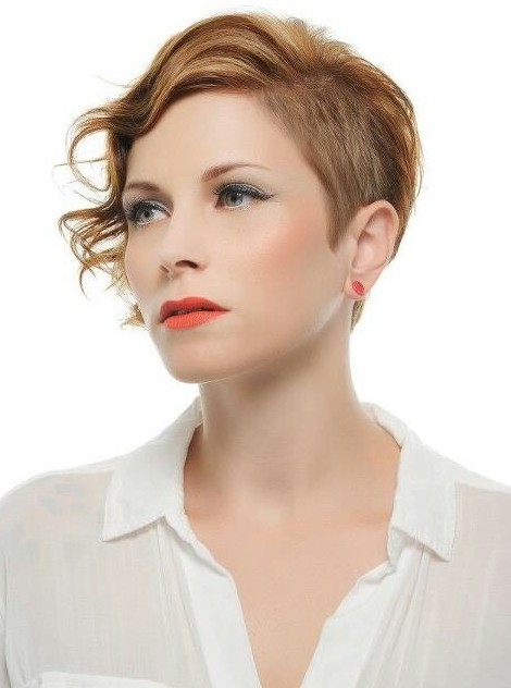Short Haircut with Curly Hair: Classic Copper color
