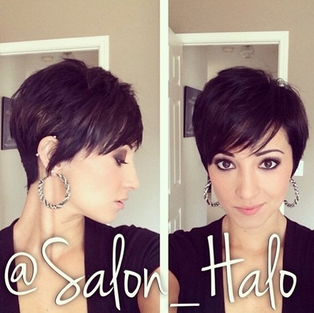 Short haircut with side bangs