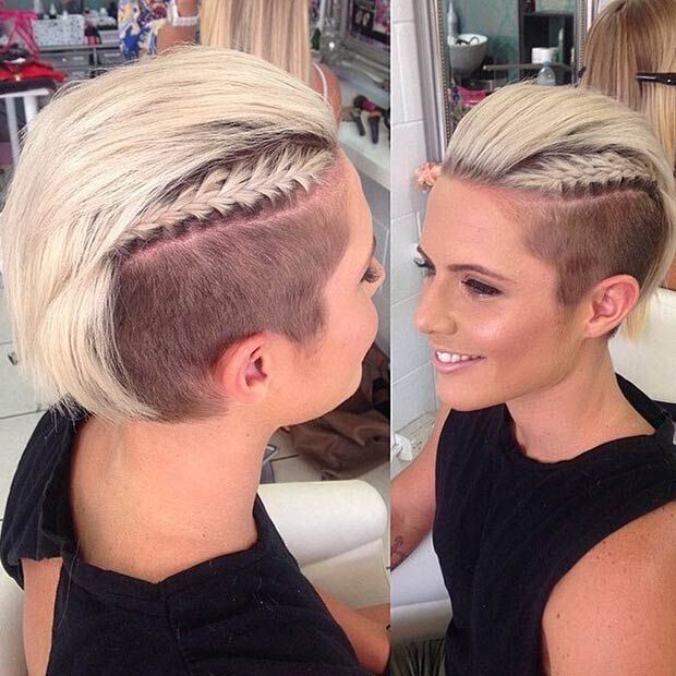Short hairstyle with braid