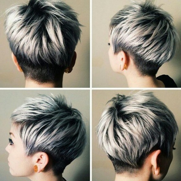 A short haircut with thick hair