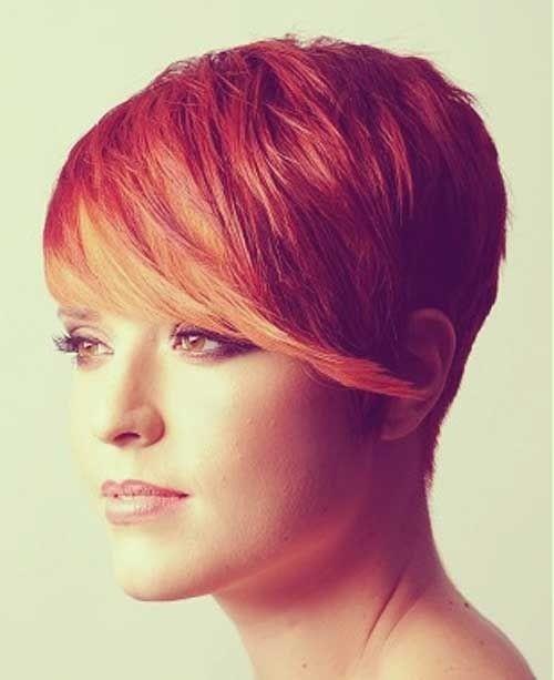 Short hair styles with long bangs: women's hairstyles