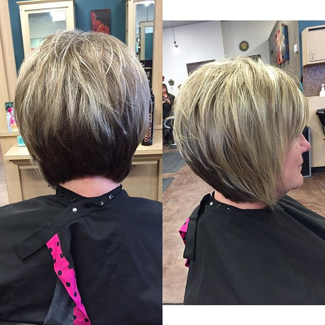 Short Bob haircuts stacked for women more than 50
