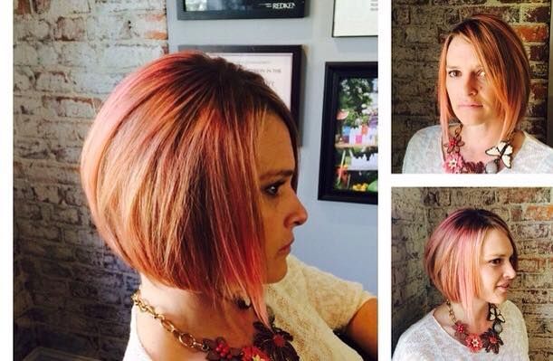 Short Bob hair cut straight for women - elegant hair color